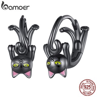 Bamoer 925 Sterling Silver Cute Cat Stud Brincos Da Moda Jóias Para Mulheres E Estudantes