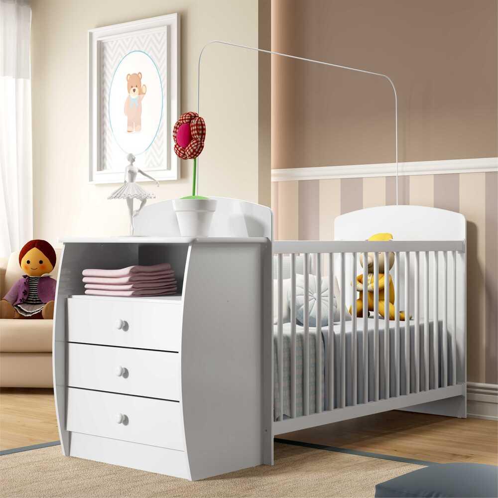Berço Cômoda para Colchão 60 x 130 cm  Rafael Multimóveis Branco