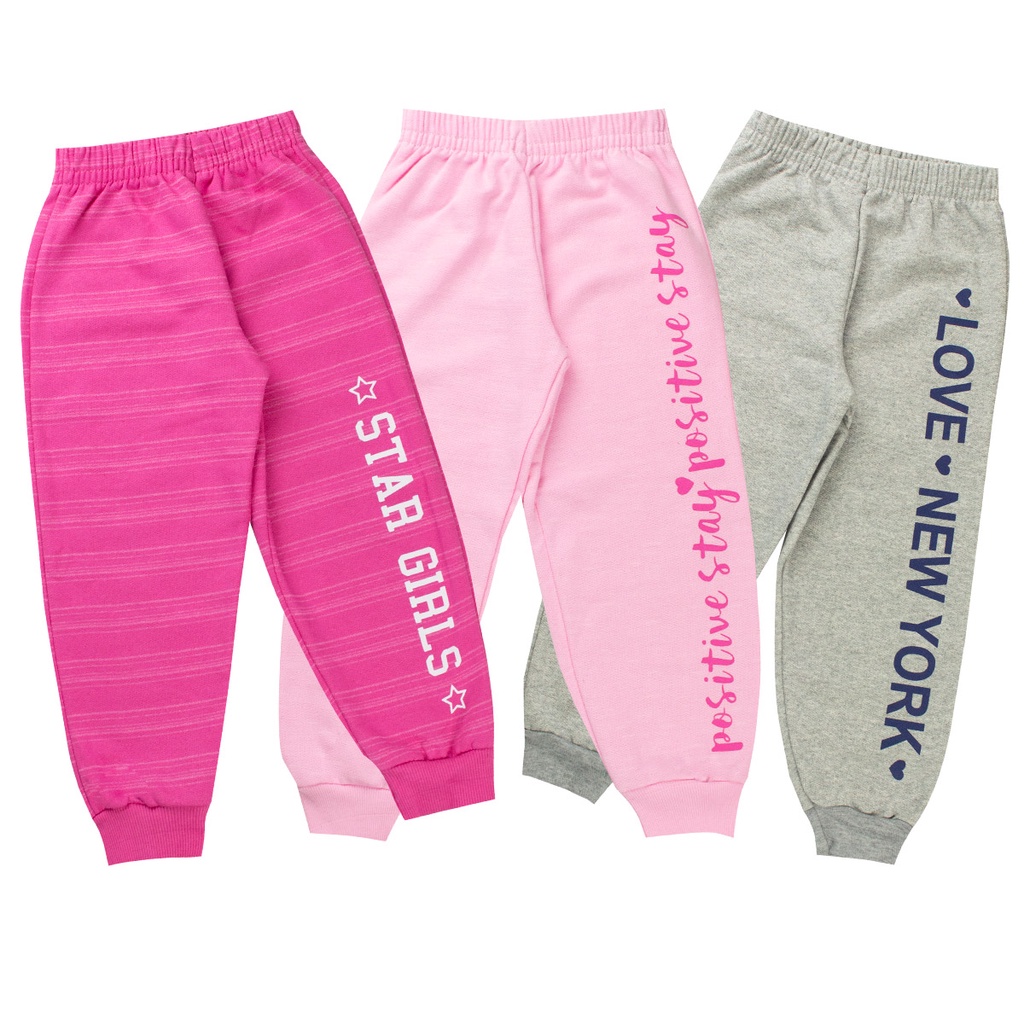Kit 2 Calças Moletom Juvenil Menina Roupa Inverno