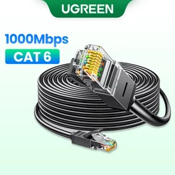 UGREEN Cat 6 Ethernet Cabo Redondo Plano 1000Mbps Rede Lan UTP Gigabit Fio De Para Roteador RJ45 Notebook