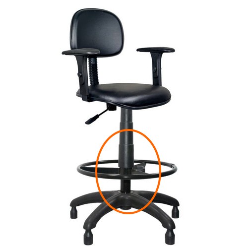 PROLONGADOR DE PISTAO PARA CADEIRA PRETO 19CM