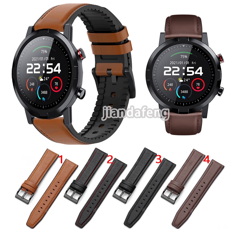 Pulseira De Couro Faixa À Prova D'água Para Haylou RT LS05s Smart Watch