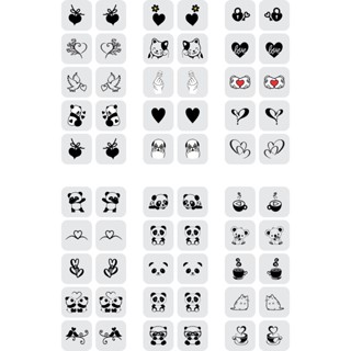 240 Adesivos Para Unhas Desenhos Pretos Película 3d
