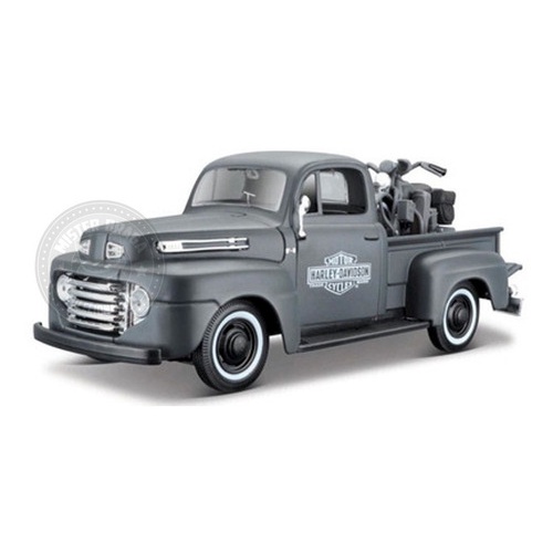 Miniatura Ford F-1 1948 Harley+1942 Wla Flathead Maisto 1/24