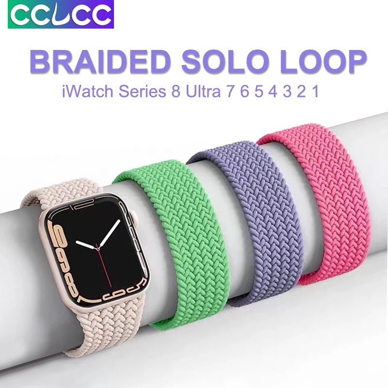 CCLCC Pulseira De Tecido Com Laço Único Trançado Para Apple Watch Ultra Series 8 7 49mm 45mm 41mm 44mm 40mm 38mm 42mm iWatch Série 7 6 SE 5 4 3 Relógio