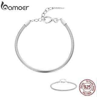 Bamoer 925 Pulseira Básica De Prata Esterlina Ajustável Para Jóias De Moda DIY