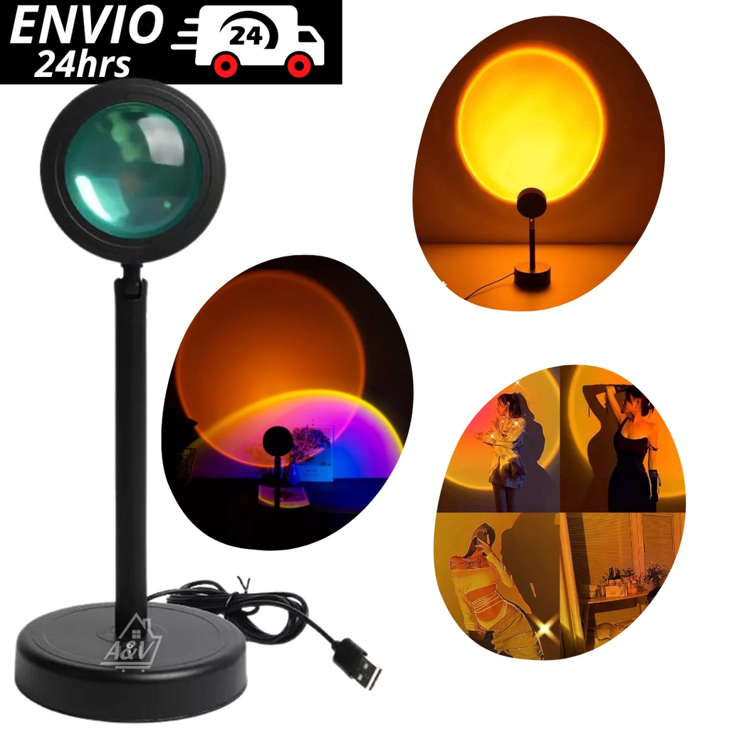 Luminaria Lampada por do Sol Projeto Luz Fotos Sunset Atmosfera USB Night Light