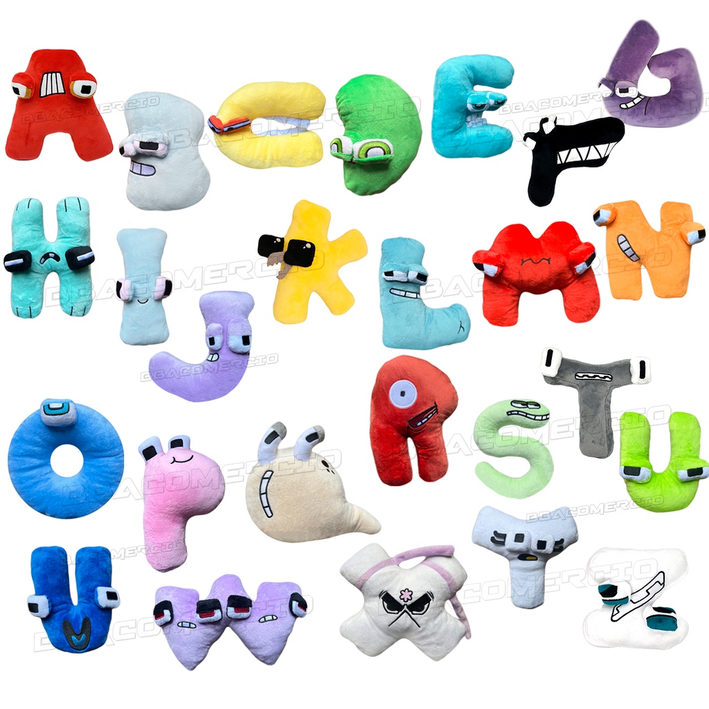 Pelúcia Rainbow Friends Roblox Letra do Alfabeto Lore Boneco