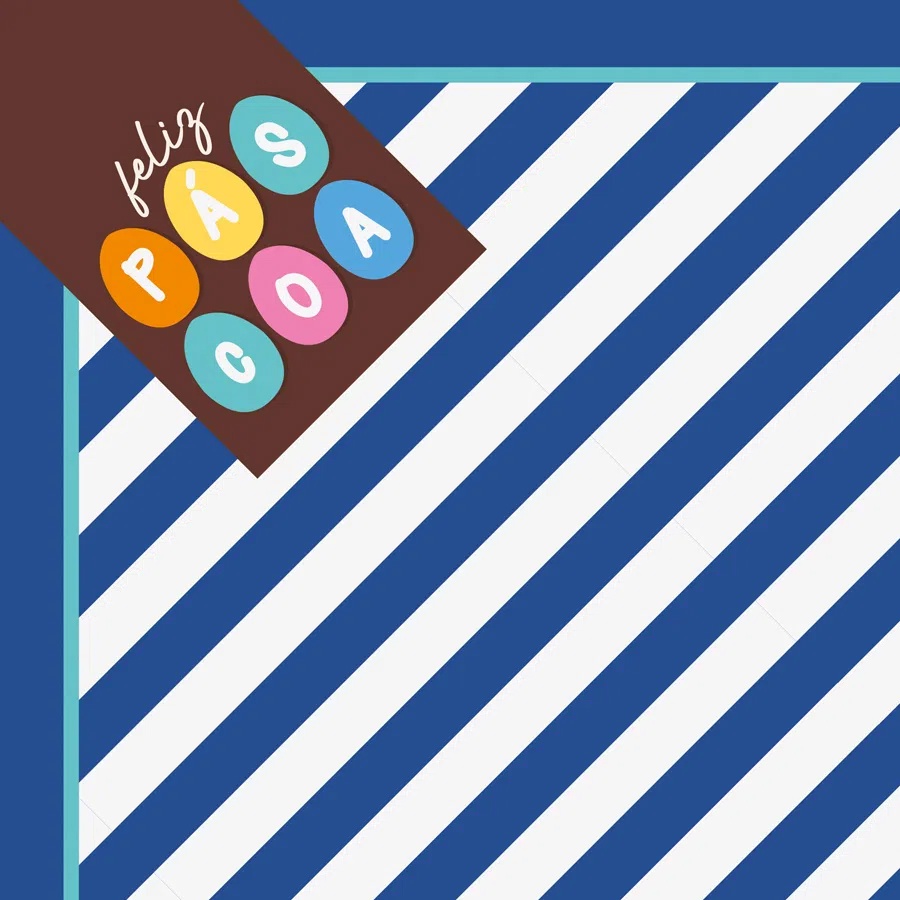 Saco Express 32x32cm para Ovos de 150g a 200g - Happy Azul - 5 unidades - Cromus Páscoa - Rizzo - Stationery