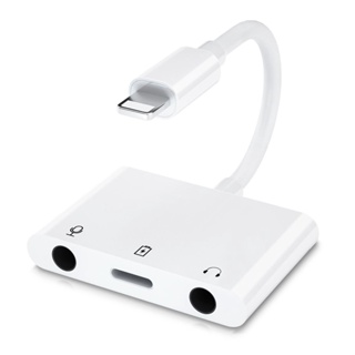 Adaptador De Áudio 3 Em 1 Relâmpago Para Microfone Suporte De Fones De Ouvido 3,5 Mm Jack In And Out Sem iPhone XS/11/12 em Oferta na Shopee