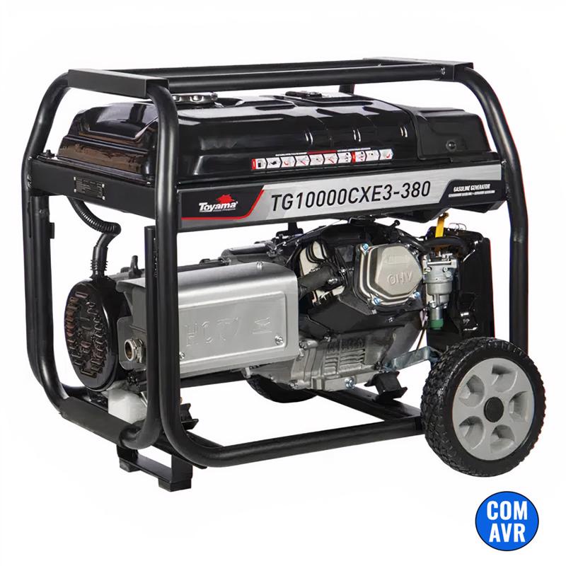 Gerador de Energia à Gasolina 11.25 KVA com AVR Trifásico TG10000CXE3-380 TOYAMA