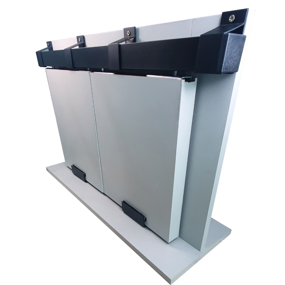 Kit Trilho Correr 2,00m 35x35 Alumínio Preto p/ Duas Portas de 50cm - RDA-4 em Oferta na Shopee