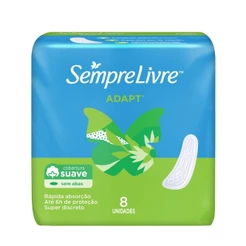 Absorvente Externo Sempre Livre Adapt Cobertura Suave sem Abas 8 Unidades