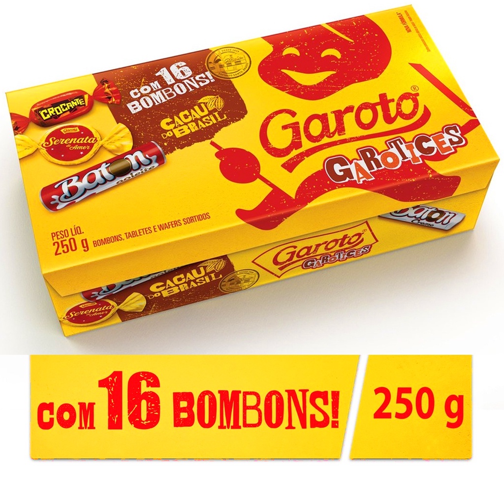 Caixa De Bombom Garoto 16 Chocolate Sortidos Original Shopee Brasil