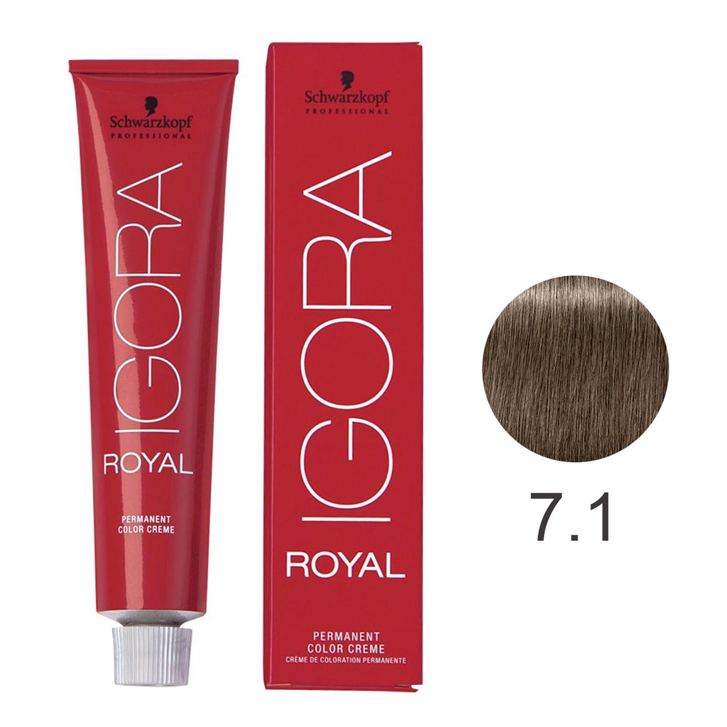 Igora Royal 7.1 Louro Medio Cinza 60ml - Schwarzkopf