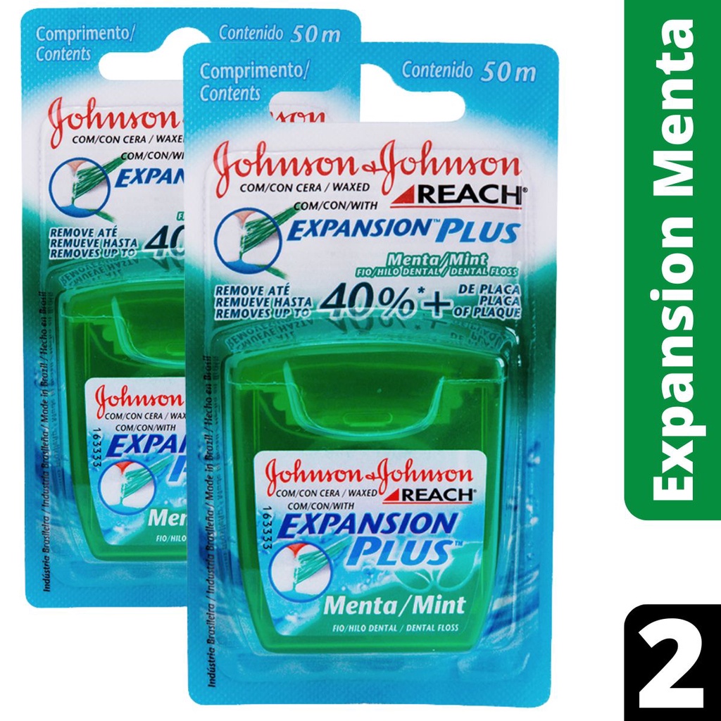 Fio Dental Expansion Plus Menta Johnson's Reach 50m C/ 2