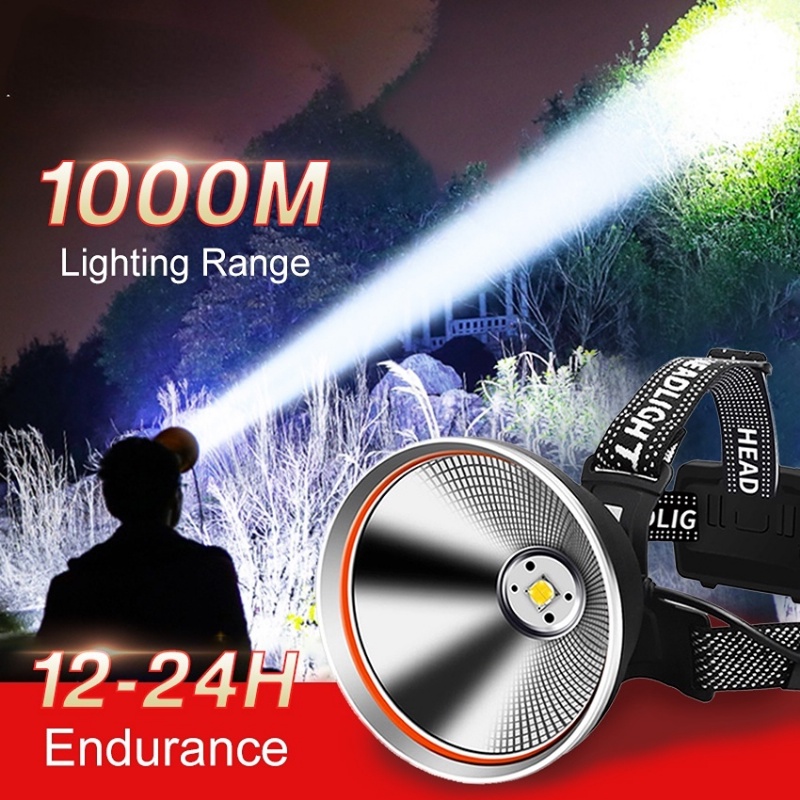 Lanterna De Farol LED Trabalho Luz USB Recarregável Para Faróis De Emergência Iluminação Pesca Ao Ar Livre De Caminhada Corrida Selvagem A
