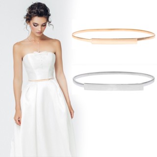Cintos Finos Femininos Para Vestidos Elásticos De Cintura Metal Ouro Prata Senhoras GM006