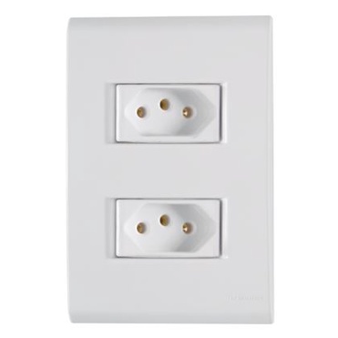 Conjunto 4x2 com 2 Tomadas 2P+T 10A 250v Branco Tramontina