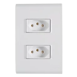 Conjunto 4x2 com 2 Tomadas 2P+T 10A 250v Branco Tramontina