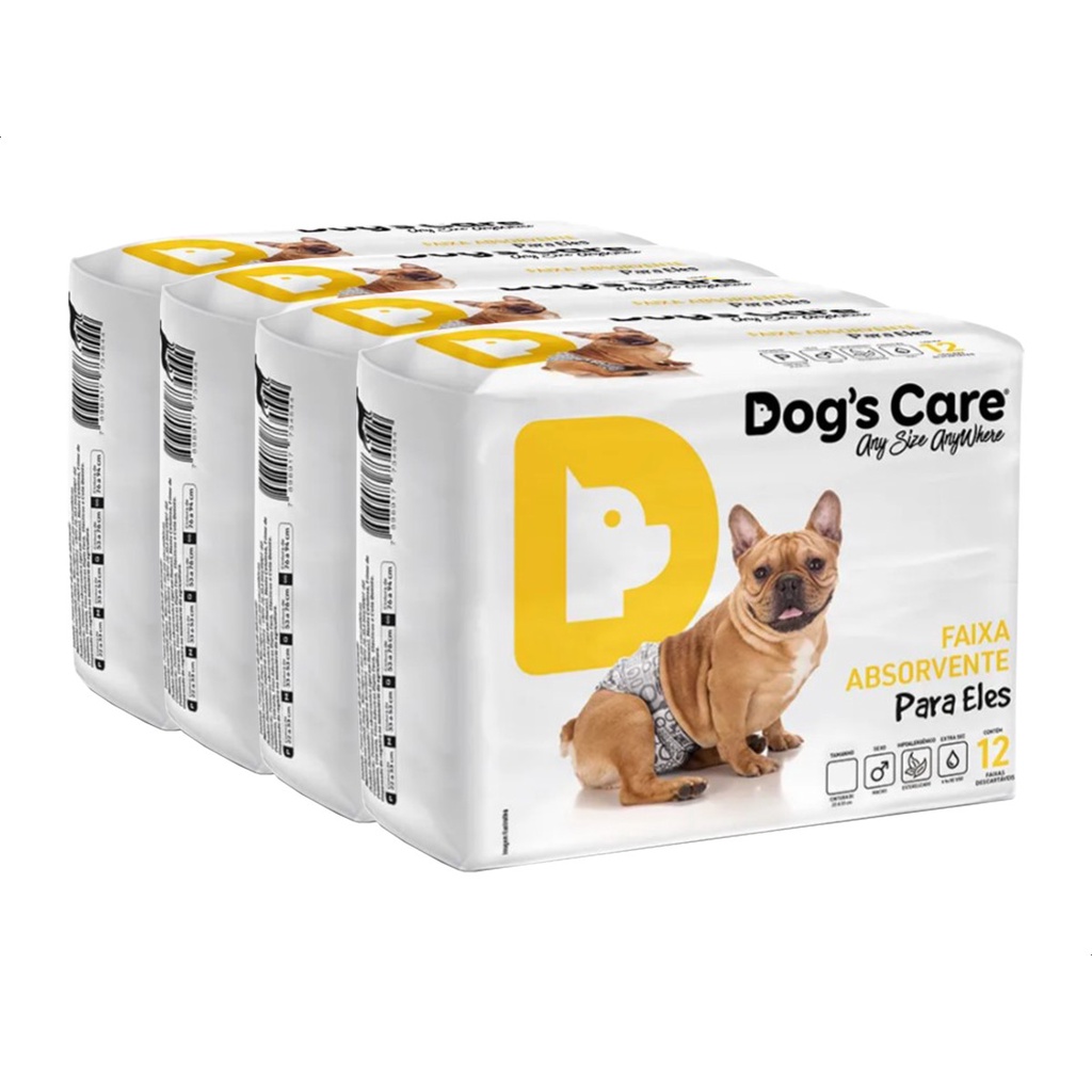 Fralda Descartável Higiênica P/cães Macho Dogs Care 48 Un G