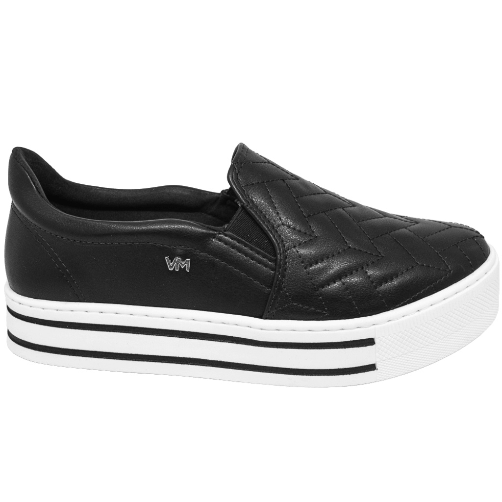 Tênis Feminino Casual Slip On Plataforma Matelassê Via Marte