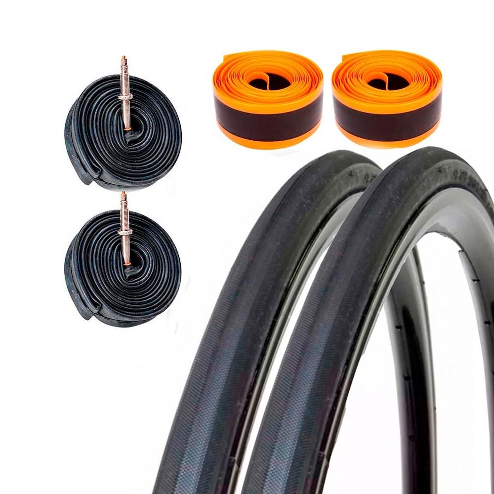 Kit Par Pneus Pirelli Corsa Pro Kevlar 700x23 + 2 Câmara Bico Fino Kenda + 2 Fitas Anti Furo em Oferta na Shopee