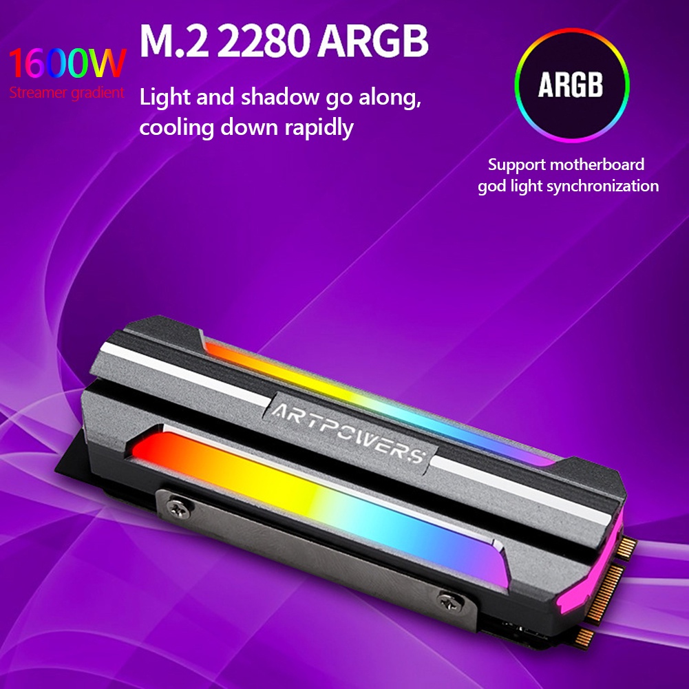 UEB M2 SSD Dissipador De Calor ARGB M . 2 2280 NVME Radiador De Disco Rígido De Estado Sólido