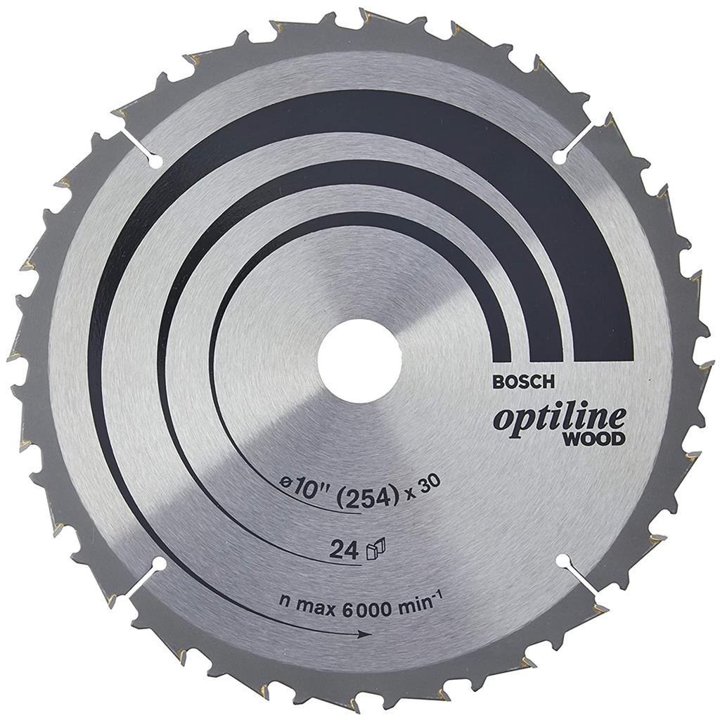 Disco de Serra 254mm p/ Madeira Bosch 24 Dentes de Widea Optiline Wood - 10" - Home & Living
