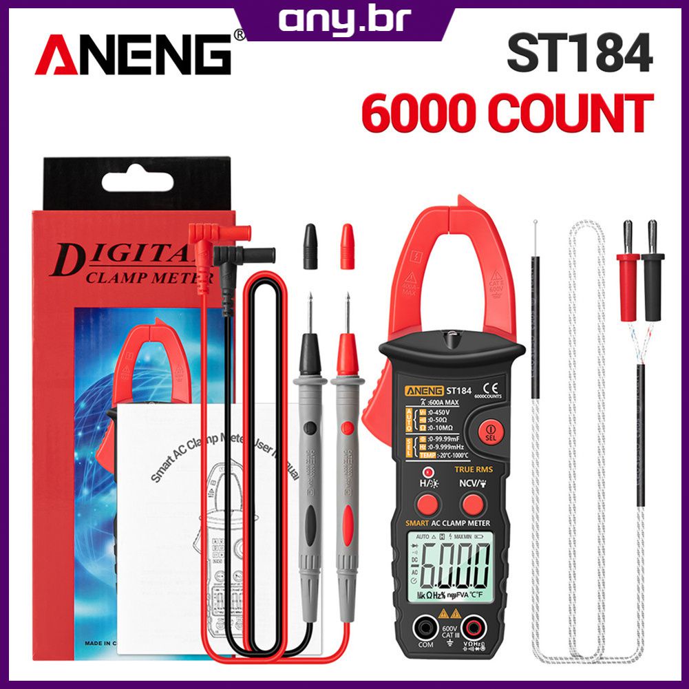 ANENG ST184 alicate amperimetro eletricista multimetro digital profesional analogico multimeter voltímetro inteligente automatico