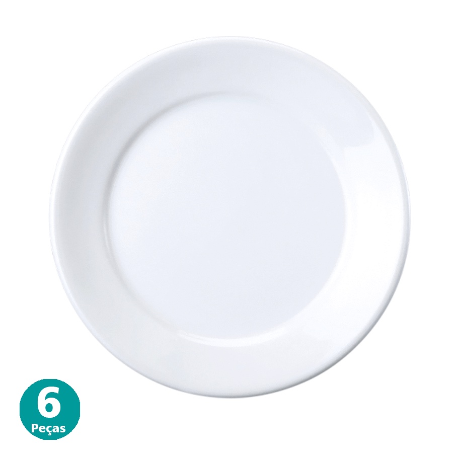 Jogo 6 Pratos Rasos Bar Hotel Restaurante Profissional Porcelana Germer em Oferta na Shopee