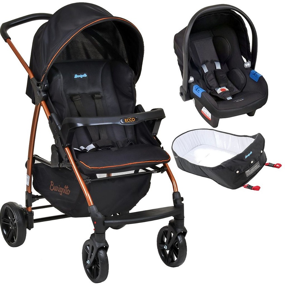 Carrinho Moises e Bebe Conforto Burigotto Ecco Preto Bronze em Oferta na Shopee