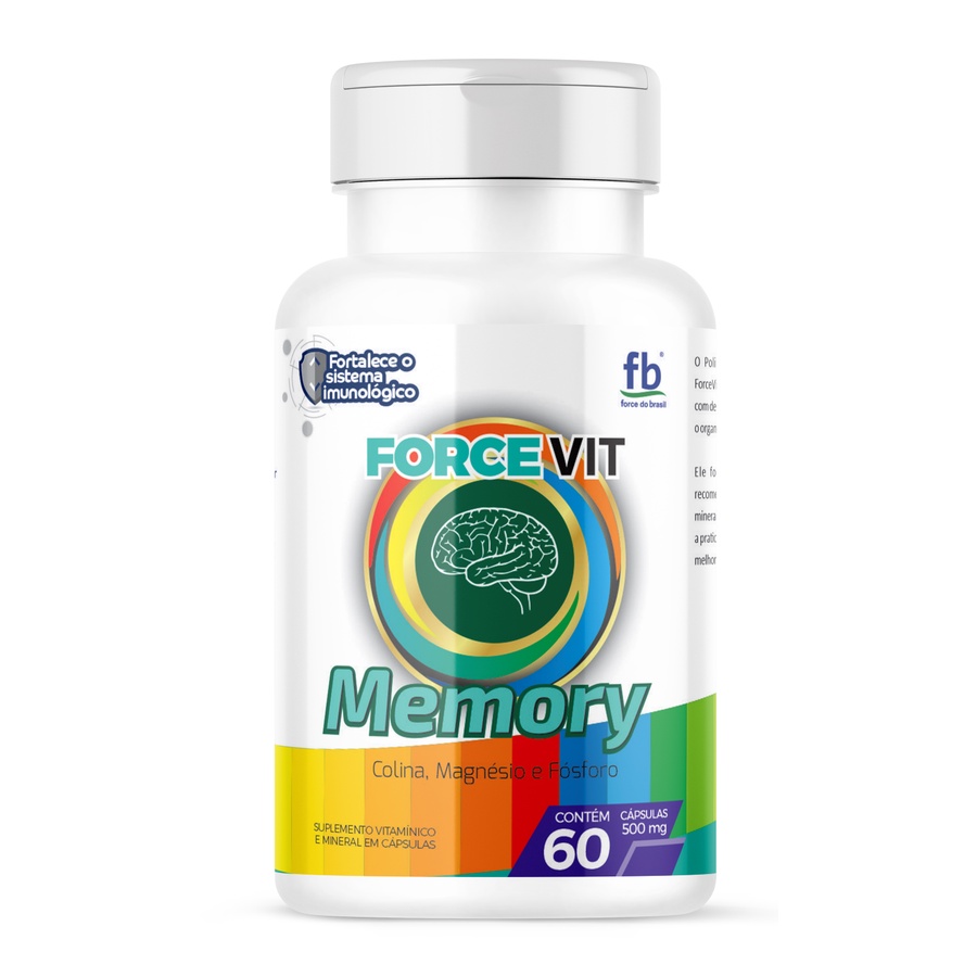 Force Vit Memory Suplemento Para Memória Vitaminas e Minerais Com 60 Cápsulas Force do Brasil