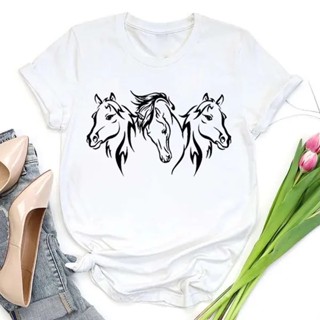 T-shirts Feminina Camiseta Baby Look Horses