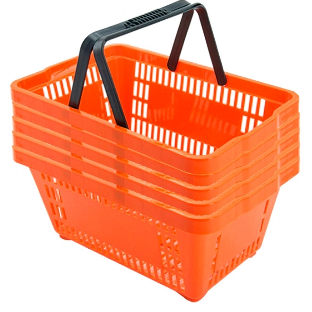 KIT 5 MINI CESTINHAS PLÁSTICA FARMÁCIA PERFUMARIA LARANJA