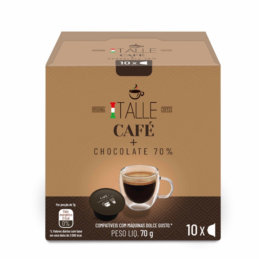 Cápsula Dolce Gusto Chocolate Cacau 70% Café Italle 10 Und em Oferta na Shopee