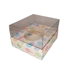 Caixa para Meio Ovo de 250g - 15x13x6,5cm - Ovos Coloridos - 5 unidades - ASSK - Rizzo