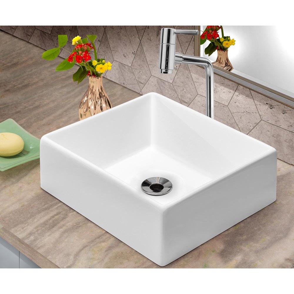 Kit Cuba Tulipa Sobrepor com Torneira e Valvula ABS Cromado - Home & Living