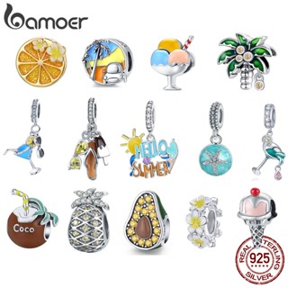 Bamoer Verão Série Prata 925 Charmosas Para Pulseira E Colar Acessórios De Joias DIY