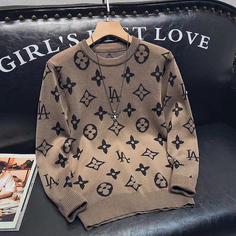 Louis Vuitton LV Camisola De Malha Masculina Outono Inverno Slim Fit Crewneck Sweater Homens s