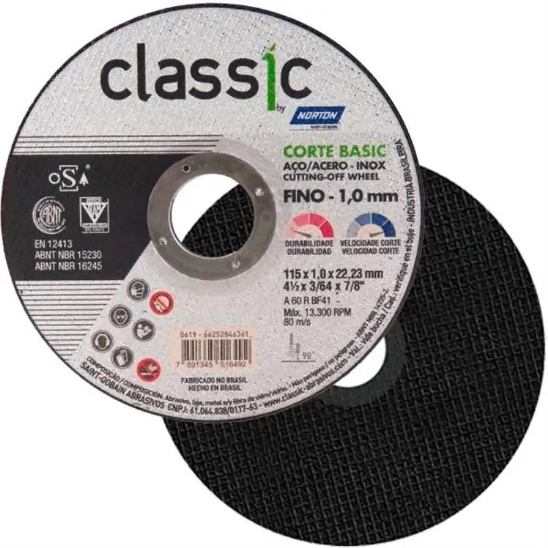 Disco De Corte Ferro Fino 4.1/2 1.0mm Esmerilhadeira Lixadeira Norton