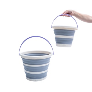 Kit lavanderia 2 baldes dobráveis de plástico 5L/10L Simplo em Oferta na Shopee