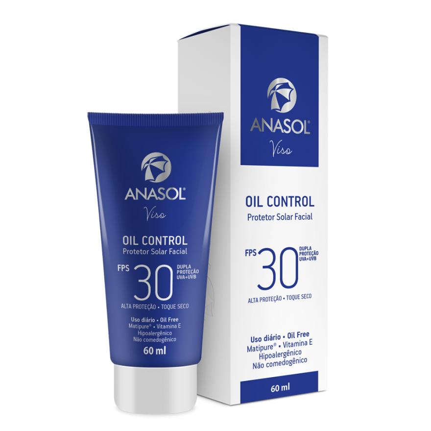 Protetor Solar Facial Anasol Oil Control FPS 30 Vegano 60ml em Oferta na Shopee