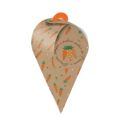 Caixa Cone - Kraft Cenoura - 6 x 6 x 14,5 cm - 10 unidades - Cromus Páscoa - Rizzo