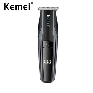 Aparador De Cabelo Profissional Kemei Elétrico Recarregável Para Homens Barba Kids Barbearia Cortador Tela LED em Oferta na Shopee