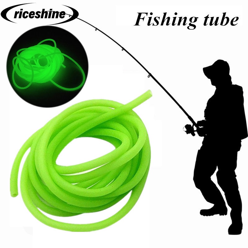 1.5M Manga De Pesca Tubo Incandescente Material De Bricolagem Peixe Ferramenta Verde Silicone Macio Linha De Anzol Luminoso Noturno