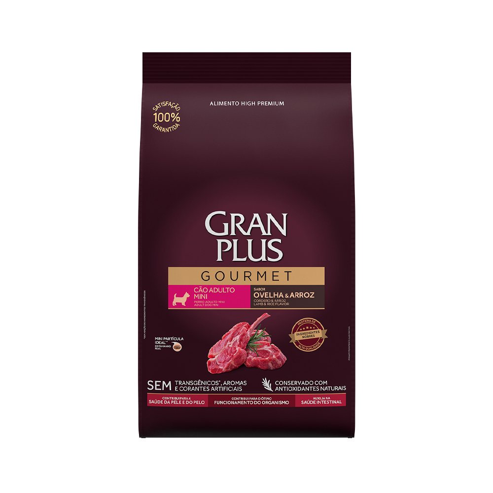 Ração GranPlus Gourmet Cães Adultos Porte Mini Ovelha e Arroz 1kg em Oferta na Shopee