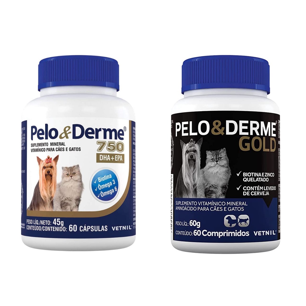 1 Pelo E Derme 750Mg 60 Caps + 1 Pelo E Derme Gold 60 Comp. em Oferta na Shopee