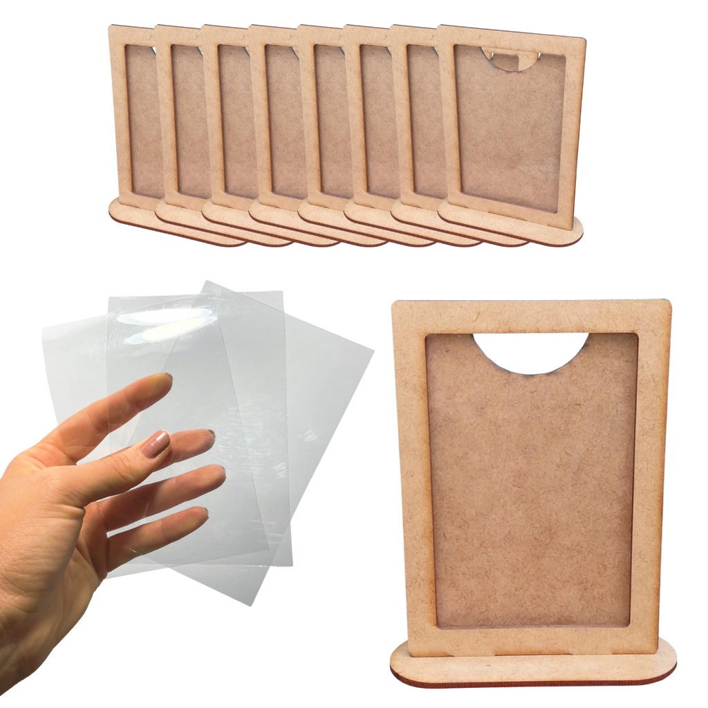 Kit 10 Porta Retrato MDF Simples Cru P Foto 10x15 Com Acetato Lembrancinha Decoração em Oferta na Shopee