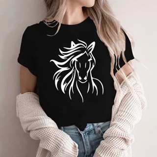 T-shirts Feminina Camiseta Baby Look Cavalo